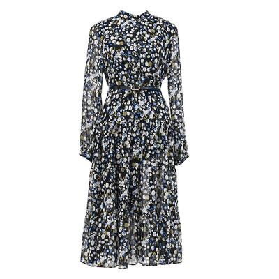 HONRN优雅气质a字显瘦长袖连衣裙