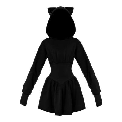 连帽卫衣裙女春秋中长款