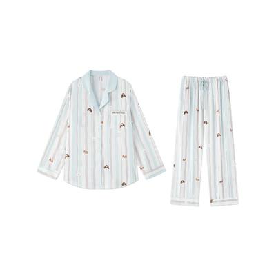 BE带胸垫可爱小狗慕丝睡衣女秋季