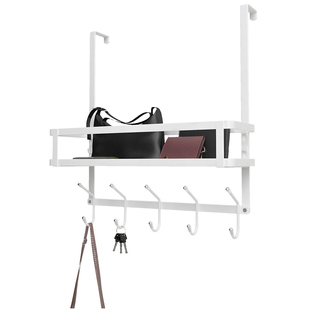 门后挂钩挂衣架免打孔浴室门背式衣服挂架收纳加长门上挂篮置物架