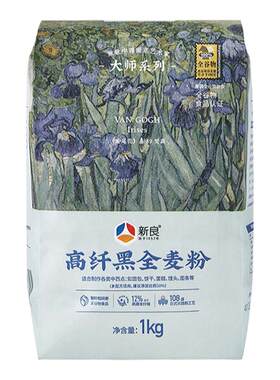 新良大师高纤黑全麦粉含麦麸