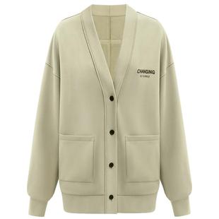 [断码清仓]COCOBELLA休闲风加绒字母开衫外套女银狐绒棒球服SC67