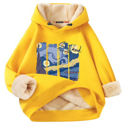 真维斯青少年加绒卫衣加厚秋冬款