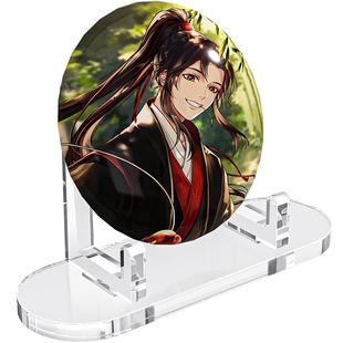 吧唧展示架流麻色纸立牌徽章纪念币收纳小卡牌谷子底座亚克力支架