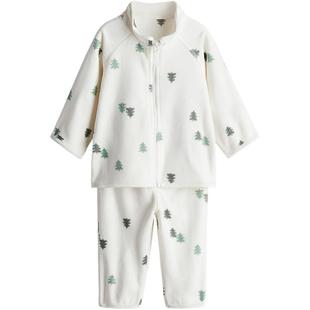 HM童装男婴女婴套装2件式立领拉链外套长裤1249281