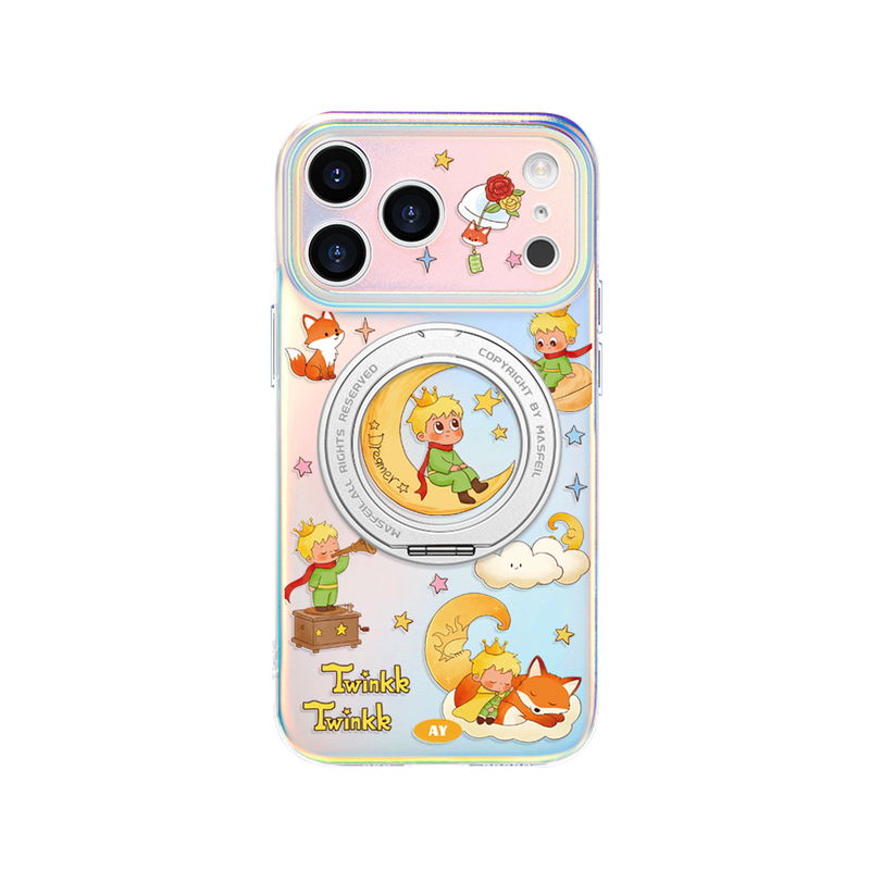 ANGYING × 月牙小王子适用苹果17promax手机壳新款iphone16pro磁吸带支架ip15支点可爱套Lo5超薄高级感14/13