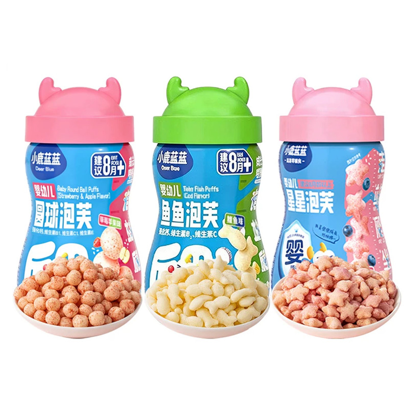 小鹿蓝蓝婴幼儿鲜虾鳕鱼星星泡芙