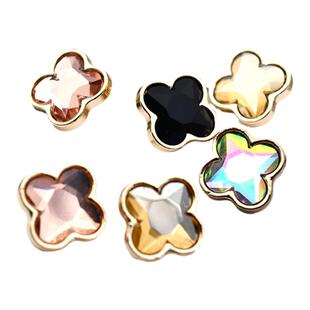 四叶草花形 精致高级定制 超高档 衬衫扣 金属纽扣玻璃钮扣子