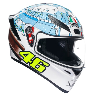 AGVK1S摩托车头盔大尾翼全盔雪屋新国标3C版本男女仿赛盔正品保真