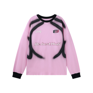 BJHG不计后果赛车风卫衣男款春美式圆领情侣运动长袖T恤打底衫女