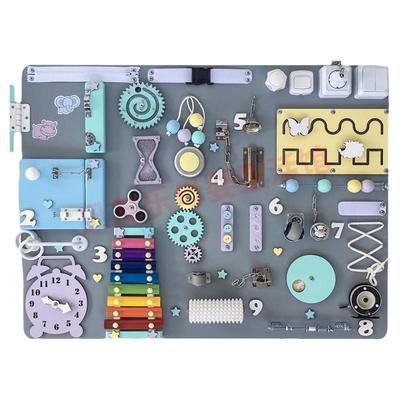 忙碌板diy配件开关手摇齿轮木质