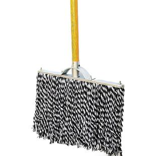 老式拖把家用纯棉线吸水墩布尘推工厂学校物业保洁超大号木杆拖布