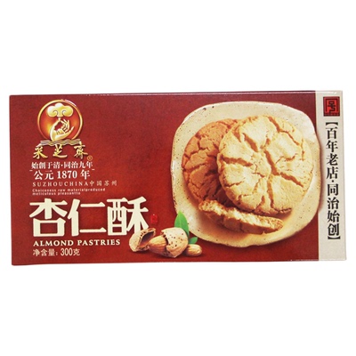 苏州采芝斋大杏仁酥盒装300g