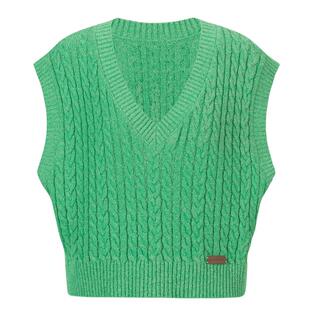 【复古运动】PH KARIN时髦羊毛混纺V领套头针织马甲女秋通勤