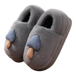 毛毛拖鞋男士冬季2026新款防滑保暖棉鞋卡通保暖厚底包跟棉拖鞋男