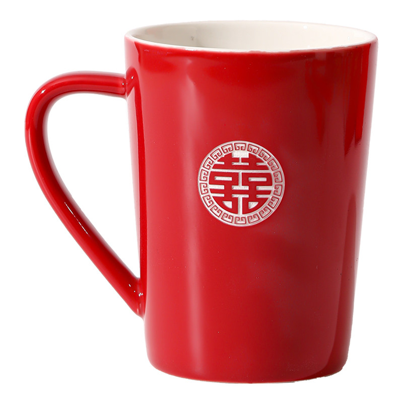 结婚洗漱杯子红色一对牙刷杯套装