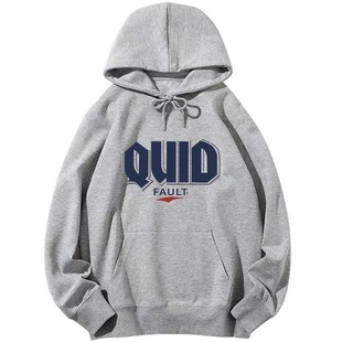 周雨彤同款卫衣女春秋款连帽宽松2025新款潮牌秋冬季加绒情侣灰色