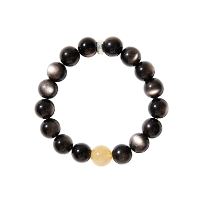 银曜石金发晶手串男女款圣诞礼物