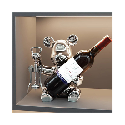 城岸沐语暴力熊红酒架摆件高级感