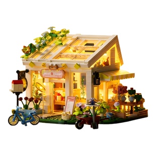 阳光花房街景系列拼装小屋拼插积木房子女孩系列女生儿童生日礼物