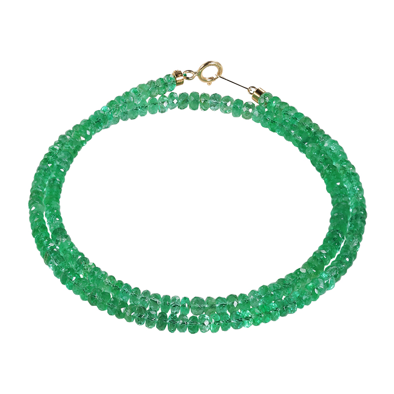 若华珠宝万古长青 祖母绿项链女18K金彩宝串珠锁骨链颈链礼物定制
