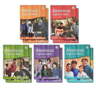 剑桥美音教材American english in mind starter/ 1/2/3/4级别学生书+光盘+练习册套装Americanenglishinmind KET考级教材原版进口