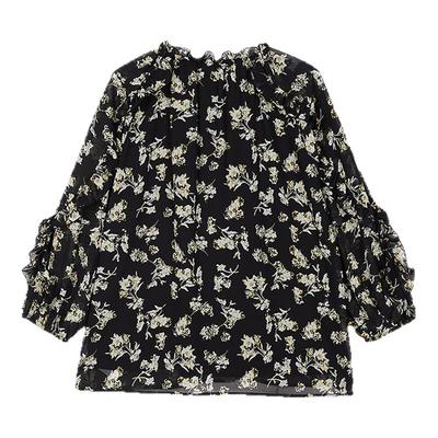 MOUSSY 2025夏季新品法式田园风碎花雪纺长袖衬衫女028ISA30-3131