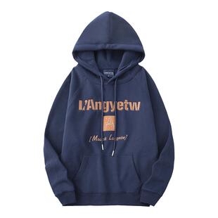 重磅！420g碳素磨毛棉！外贸男装秋冬季加绒保暖刺绣连帽套头卫衣