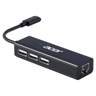 Acer/宏碁四合一USB扩展坞四口分线器转千兆网口拓展坞一拖四集线器适用安卓笔记本电脑台式机网卡转换器