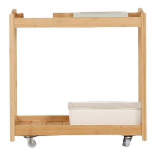 竹制推车中式高档美容院茶几家用可移动带轮卧室小户型床头置物架