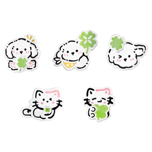 人，我要你幸福！ 原创四叶草猫咪小狗耳钉甜酷耳环925银针耳饰