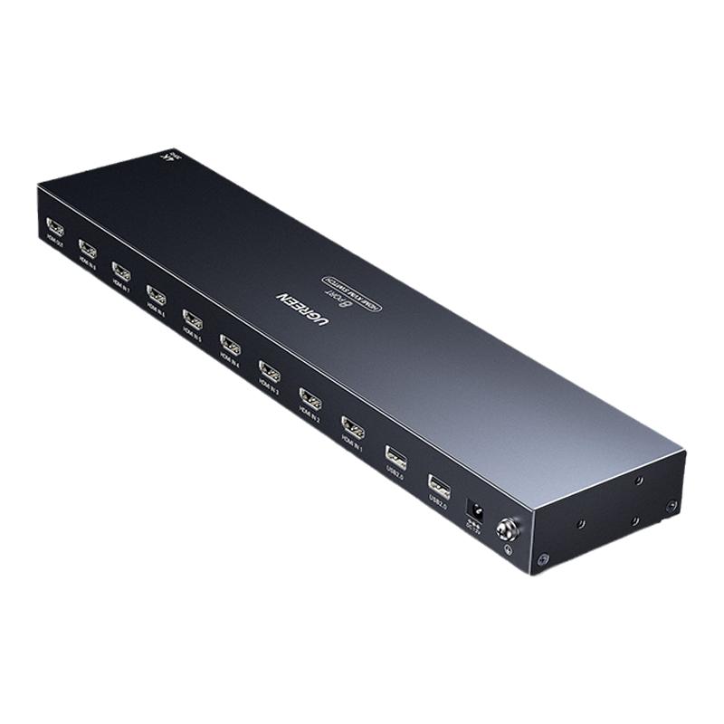 绿联 HDMI kvm切换器八进一出4K高清8台电脑主机共用一个显示同步转换器音视频usb拓展键盘鼠标打印机共享器