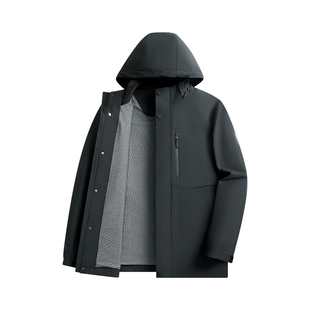 杉杉官方男士工装夹克外套男款2025秋季新款冲锋衣款连帽外套上衣