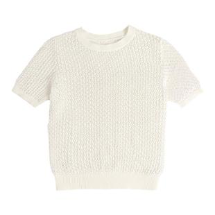 RSG郭培线上成衣品牌重工钉珠镂空修身短袖针织薄款上衣修身