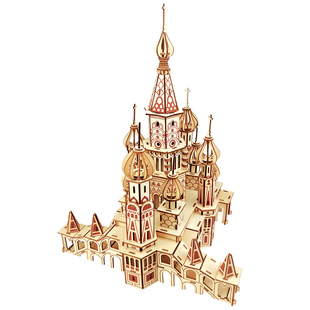 木质立体3d拼装模型 diy益智拼图 高难度 拼插积木俄罗斯城堡模型
