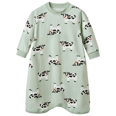 儿童睡袍宝宝睡衣春秋家居服护肚