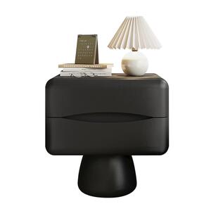 意式极简五斗柜卧室床尾实木斗柜客厅靠墙抽屉柜储物柜黑色置物柜