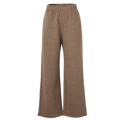 马天奴深棕色松紧腰宽松休闲裤