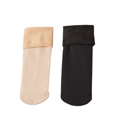 秋冬季雪地袜加绒加厚保暖中筒袜