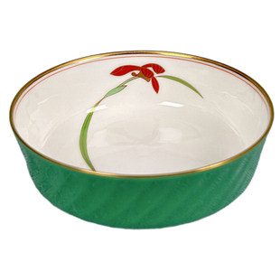 香兰社陶瓷米饭碗兰花小雏菊山归来四季果元宝形碗黄色绿色五客碗