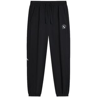 特步针织卫裤春秋季女裤束脚运动裤百搭长裤刺绣装饰宽松休闲裤