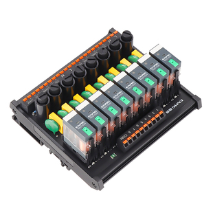 恩爵工控配电盘中间继电器模组DC24V一开一闭带灯带测试键继电器