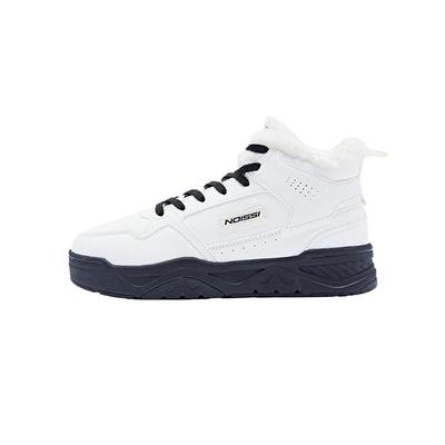 乔丹加绒棉鞋女2025年冬季新款高帮皮面加厚保暖板鞋休闲运动鞋