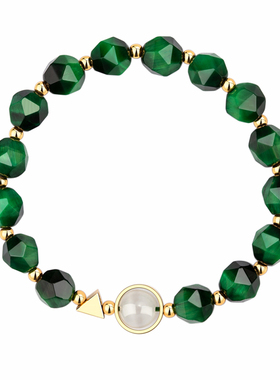 天然绿虎眼石手链水晶手串