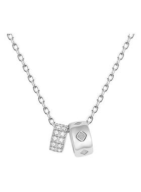 纯银双环秋冬毛衣链项链女轻奢小众高级2024新款锁骨链礼物送女友