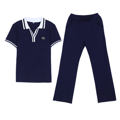 夏季女士显瘦洋气阔腿裤运动套装