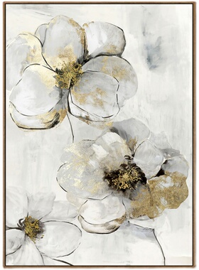 玫瑰北欧装饰画花瓶摆件客厅插花