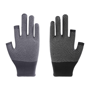 钓鱼手套不沾饵料路亚防水防刺男士防晒露两指专用防滑半指耐磨冬