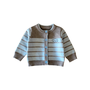 男宝宝毛衣开衫春秋款小月龄男童婴幼儿2026新款春装针织衫外套潮