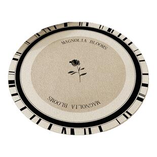 奶油风圆形地毯轻奢高级感客厅茶几卧室床边衣帽间梳妆台椅子地垫